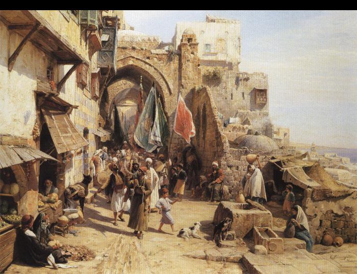 Gustav Bauernfeind Jaffa Street Scene.